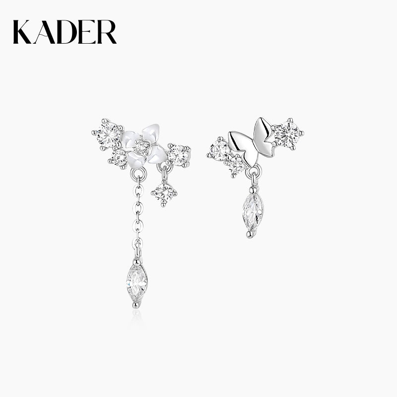 KADER Lilac Fringed Stud Earrings