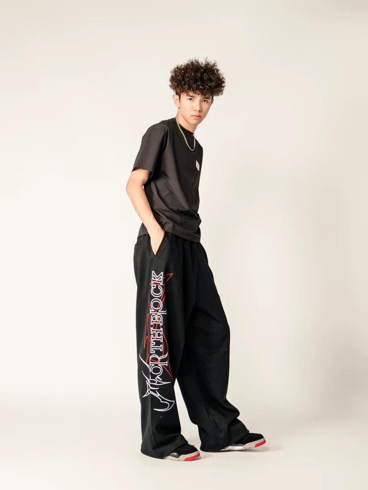 NorthBlock Letter-printed Straight Casual Sweatpants