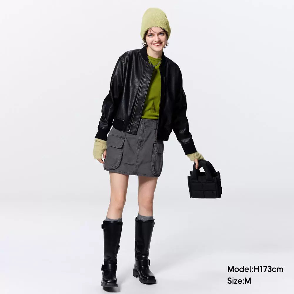 GU Tooling Style Mini Skirt Low Waist Retro Short Skirt