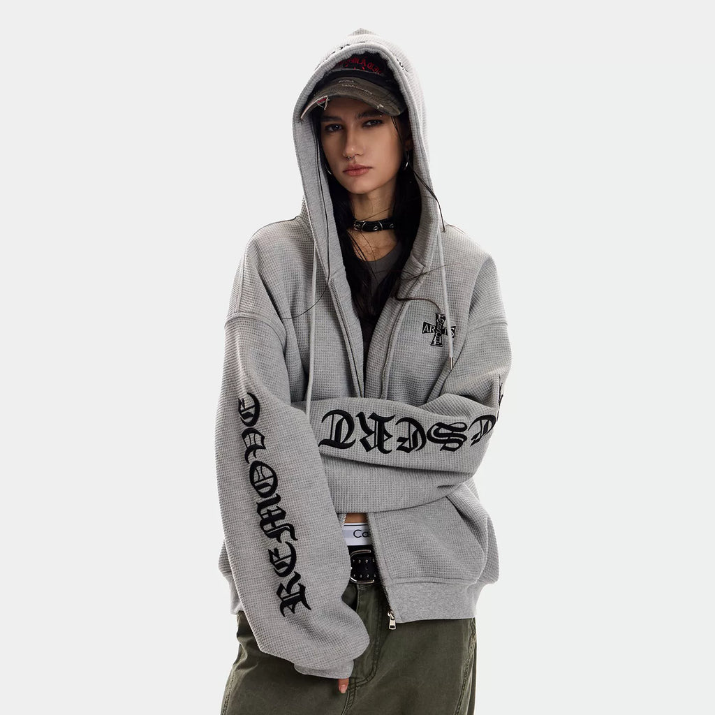 0123Start Waffle Hooded Fleece Jacket