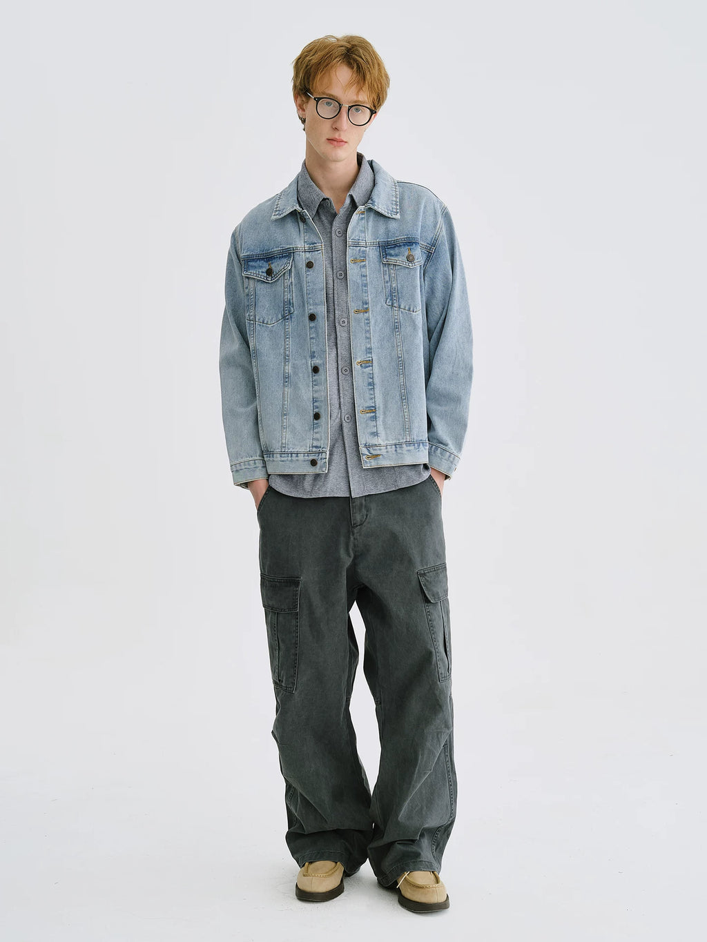 LIVINGTOWN Retro Casual Loose and Old Overalls
