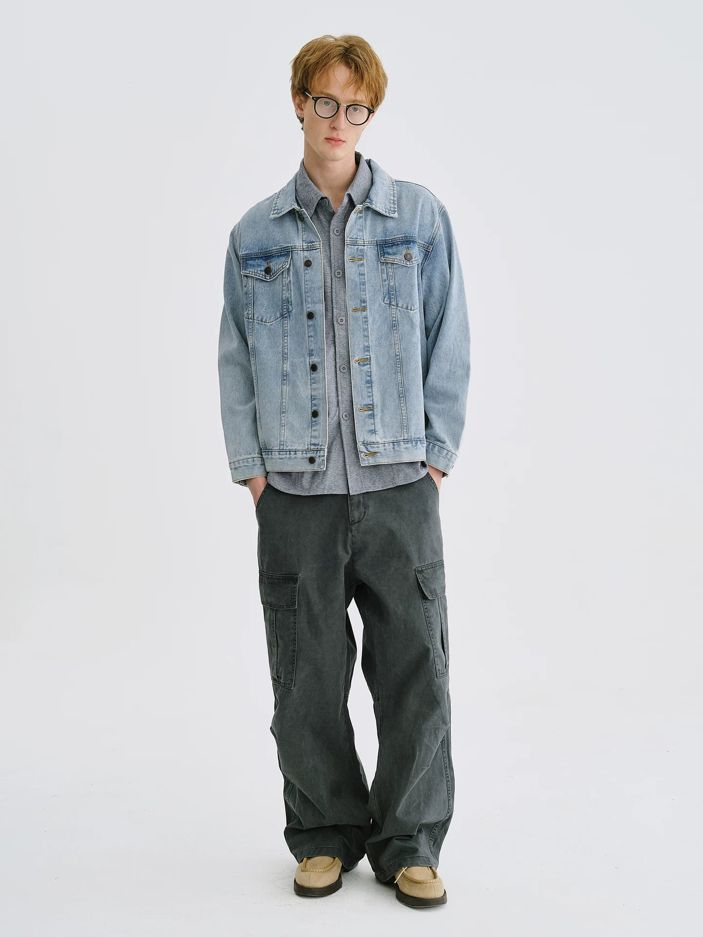 LIVINGTOWN Retro Casual Loose and Old Overalls