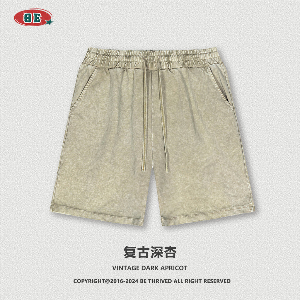 BE Five-point Washed Snowy Shorts