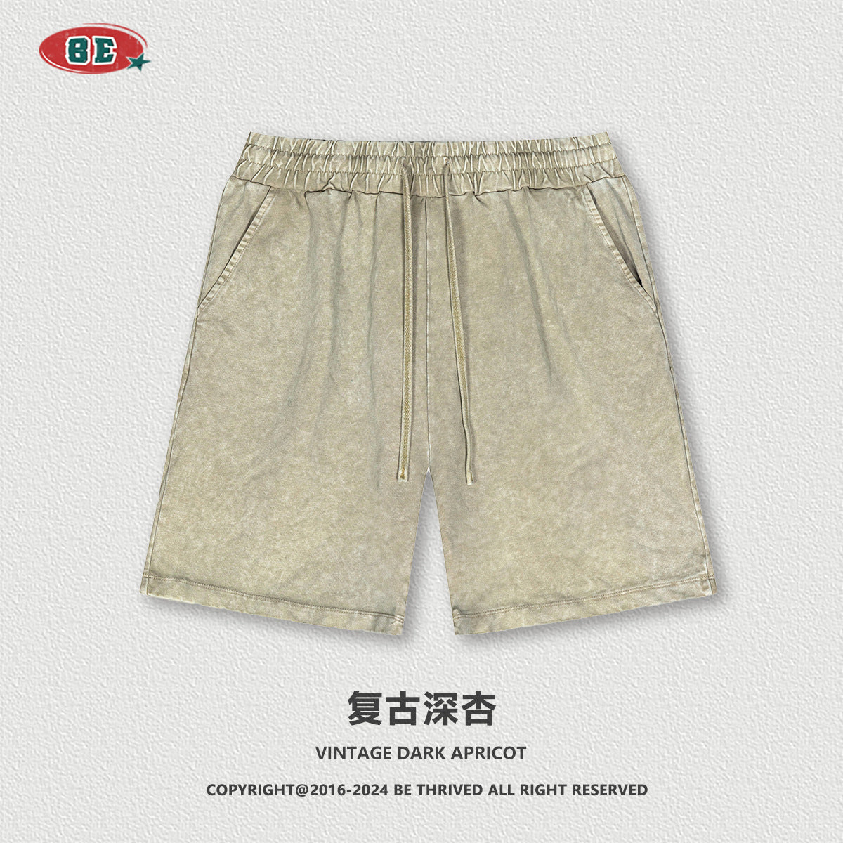 BE Five-point Washed Snowy Shorts