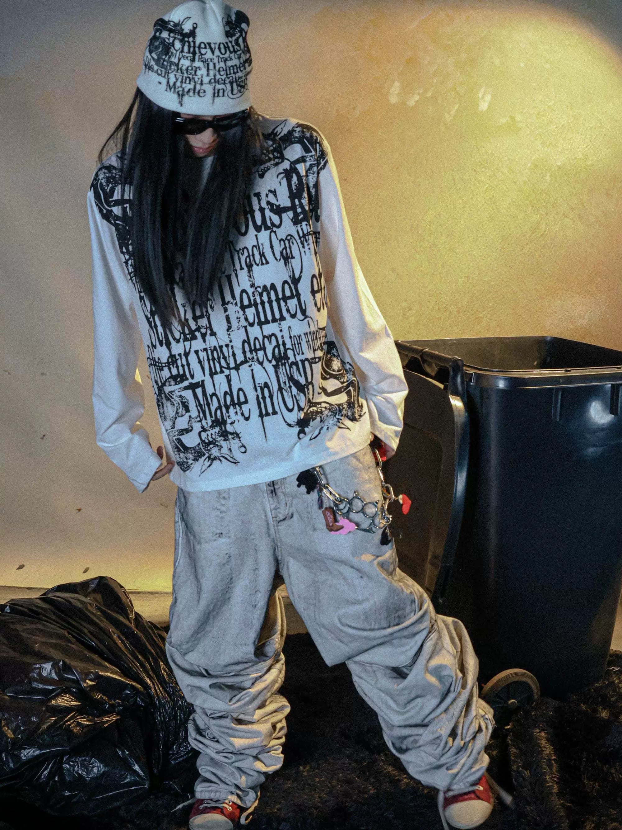 PCCVISION Casual Crew Neck Loose Long Sleeves