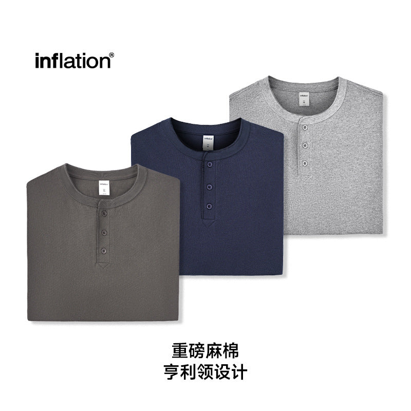 Inflation Heavyweight 250g Cotton Henley Tee