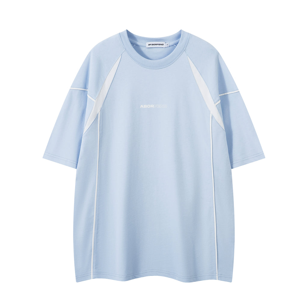 BeOurRule Splicing Contrast Letter Printing Loose Tee