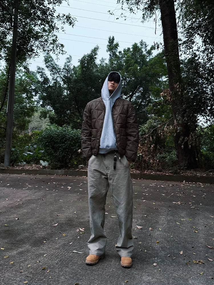 ZOZOFOREST Rhombus Regenerative Cotton Jacket Liner Jacket