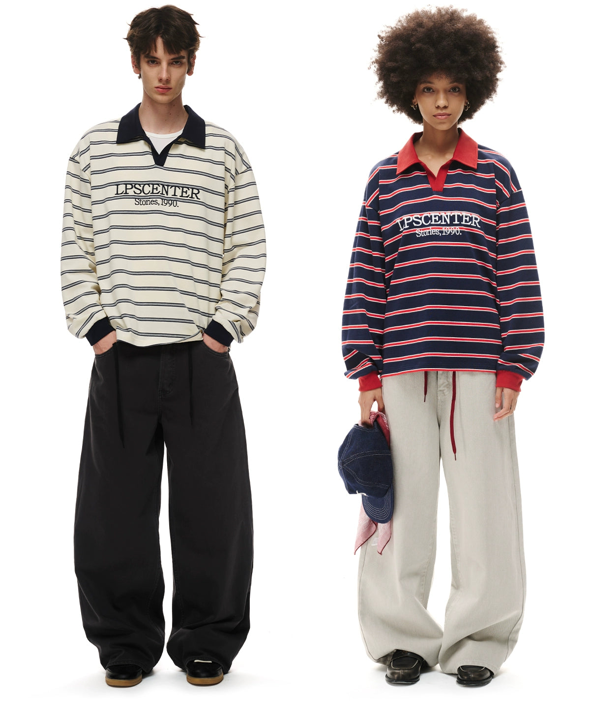 Loopsoon Vintage Striped Contrasting Polo Shirt