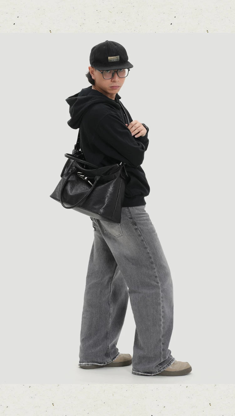 KoniKoni Leather Large Capacity Handbag