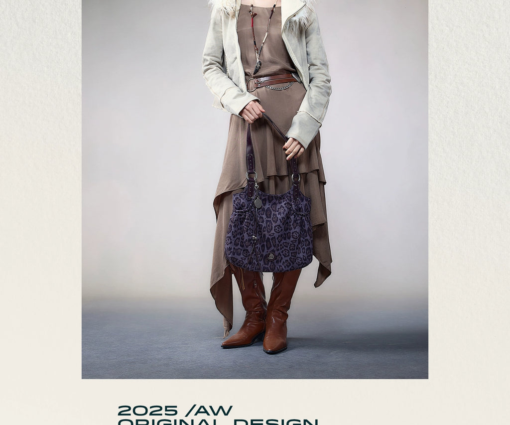 JACD Purple Leopard Print Tote Bag