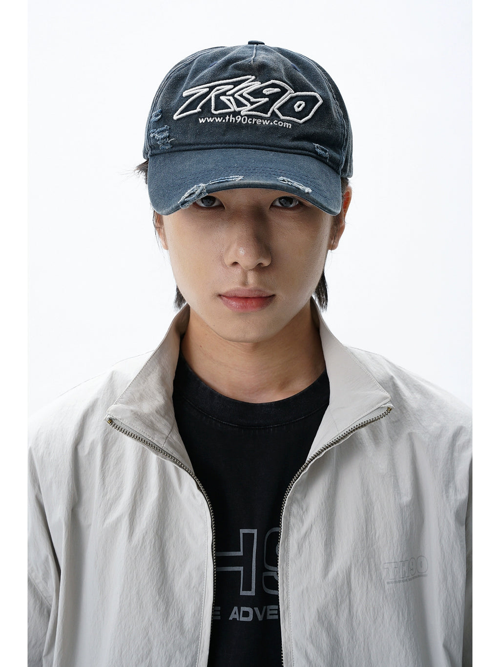 TH90 Retro Washed Three-dimensional Embroidered Cap