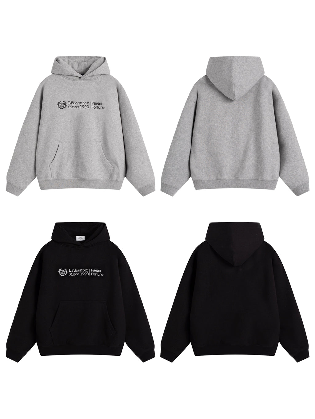Loopsoon Vintage Alphabet Embroidered Hooded Sweater