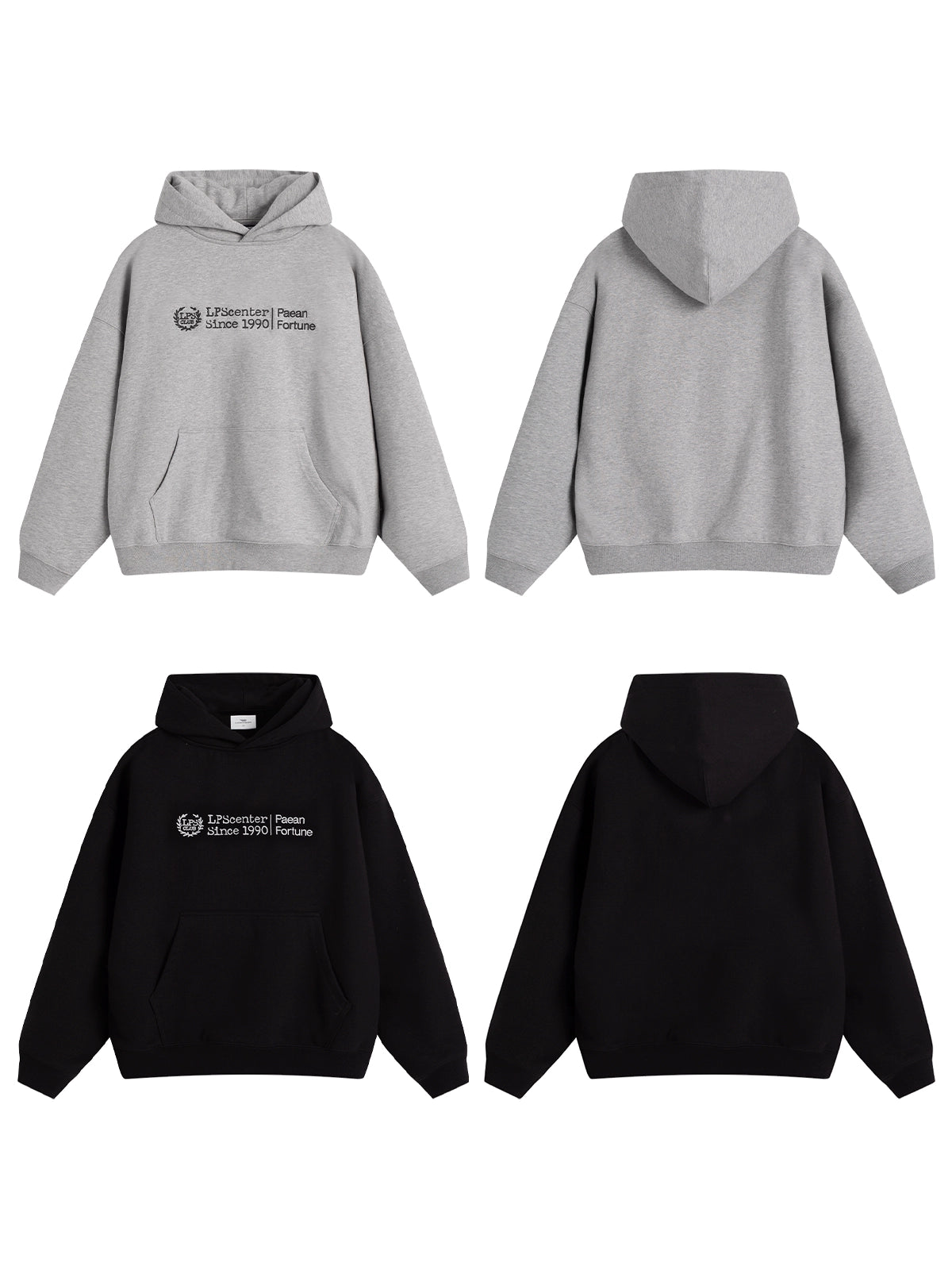 Loopsoon Vintage Alphabet Embroidered Hooded Sweater