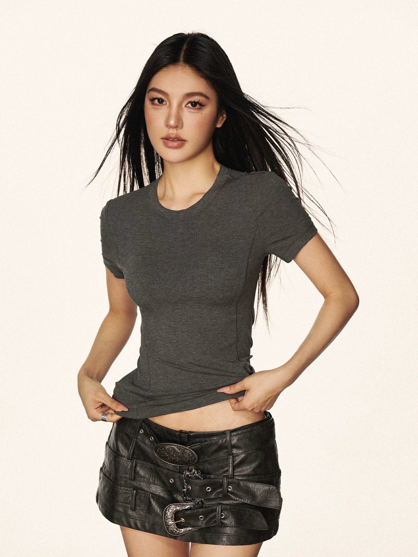 Cherry Melody | Vintage Slim-Fit Tencel Crew Neck Tee