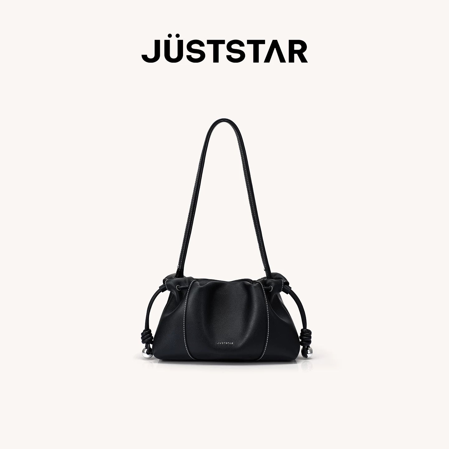 JUST STAR Pleated Shoulder Messenger Bag
