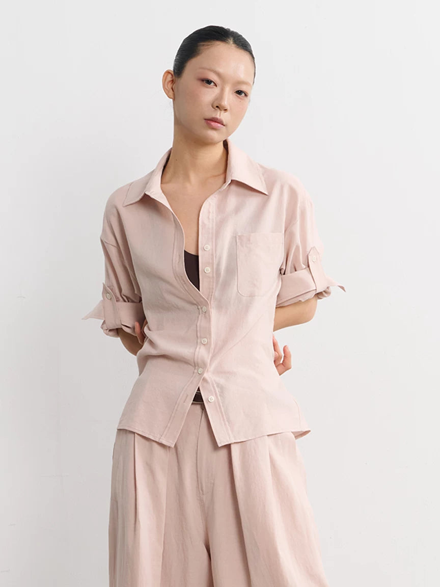 LINY LIBERTY Adjustable Waist Buckle Breathable Light Shirt