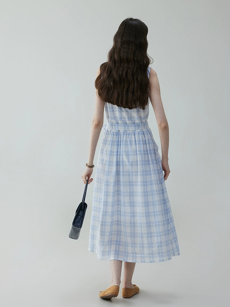 VOOE Korean Waist Strap Sleeveless Vest Dress