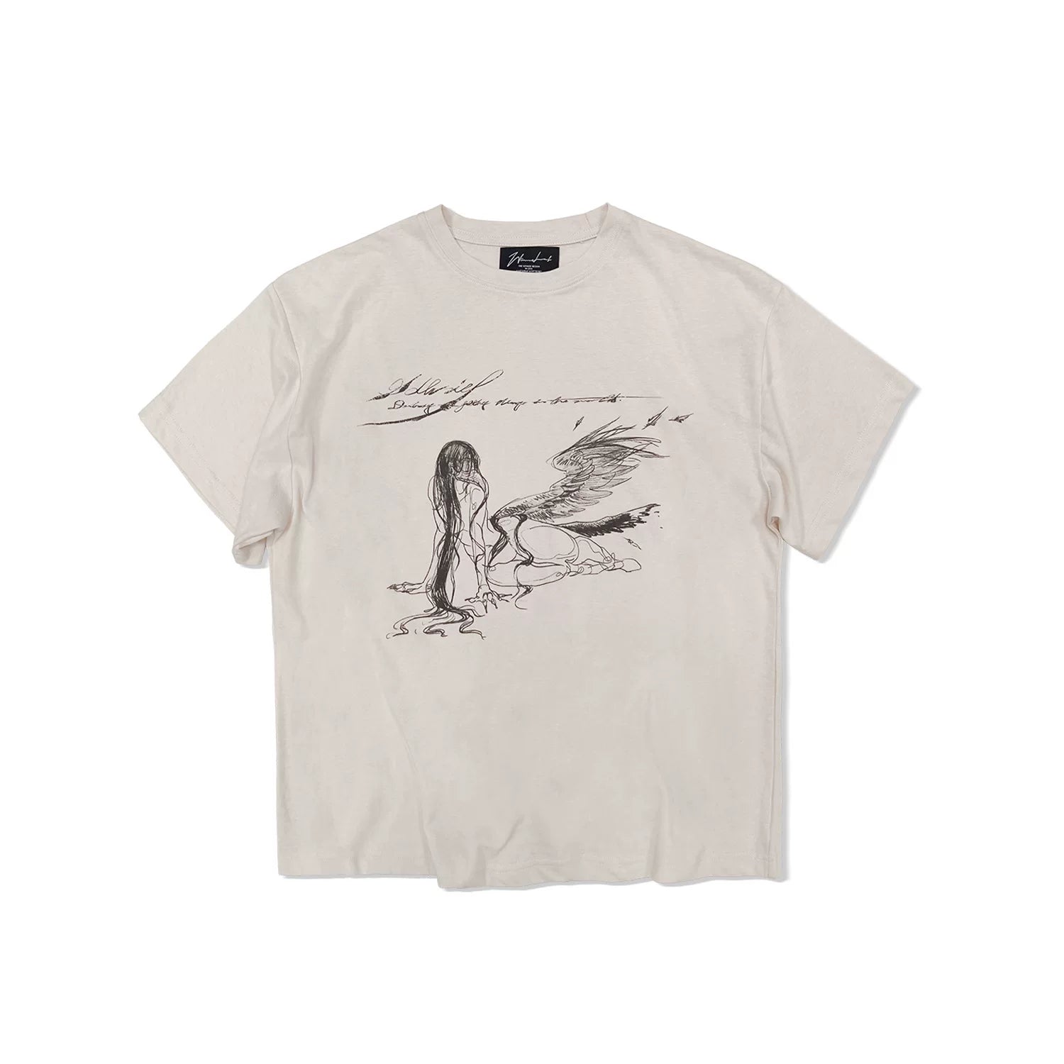 WANNA LAB Hand-painted Print Cool Casual Tee