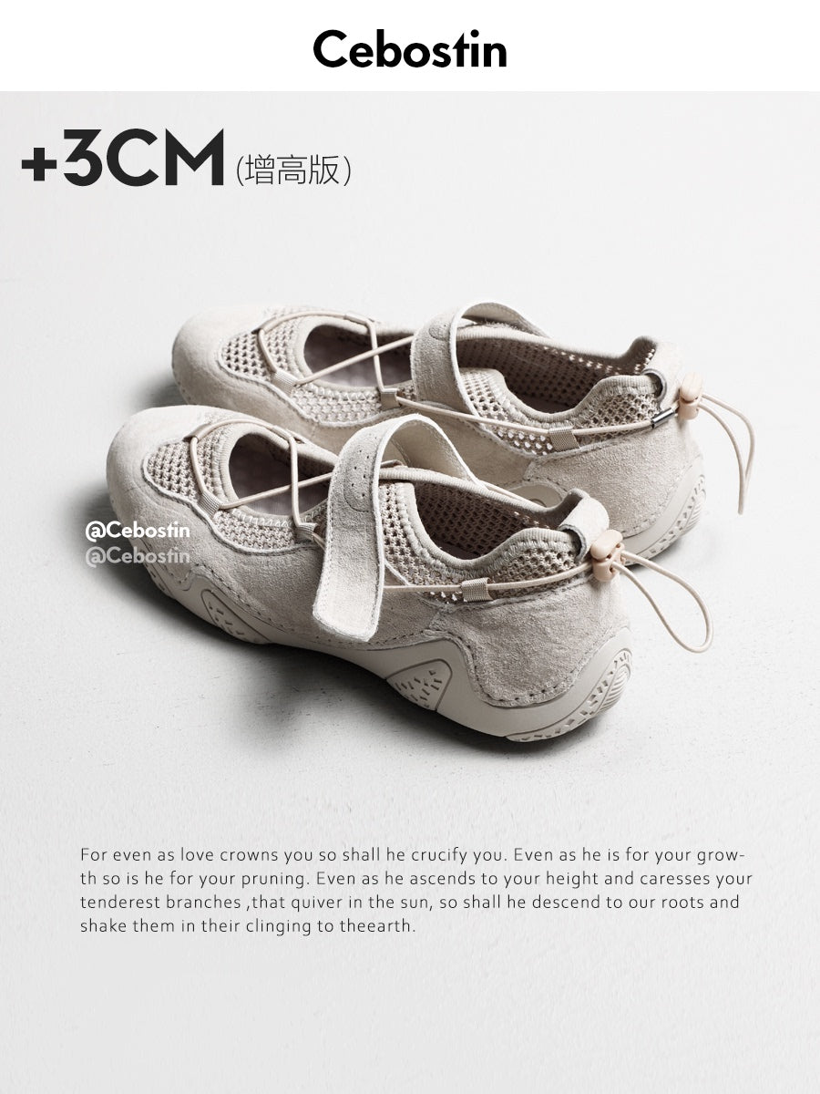 Cebostin Heightening Hollow Mary Jane Shoes