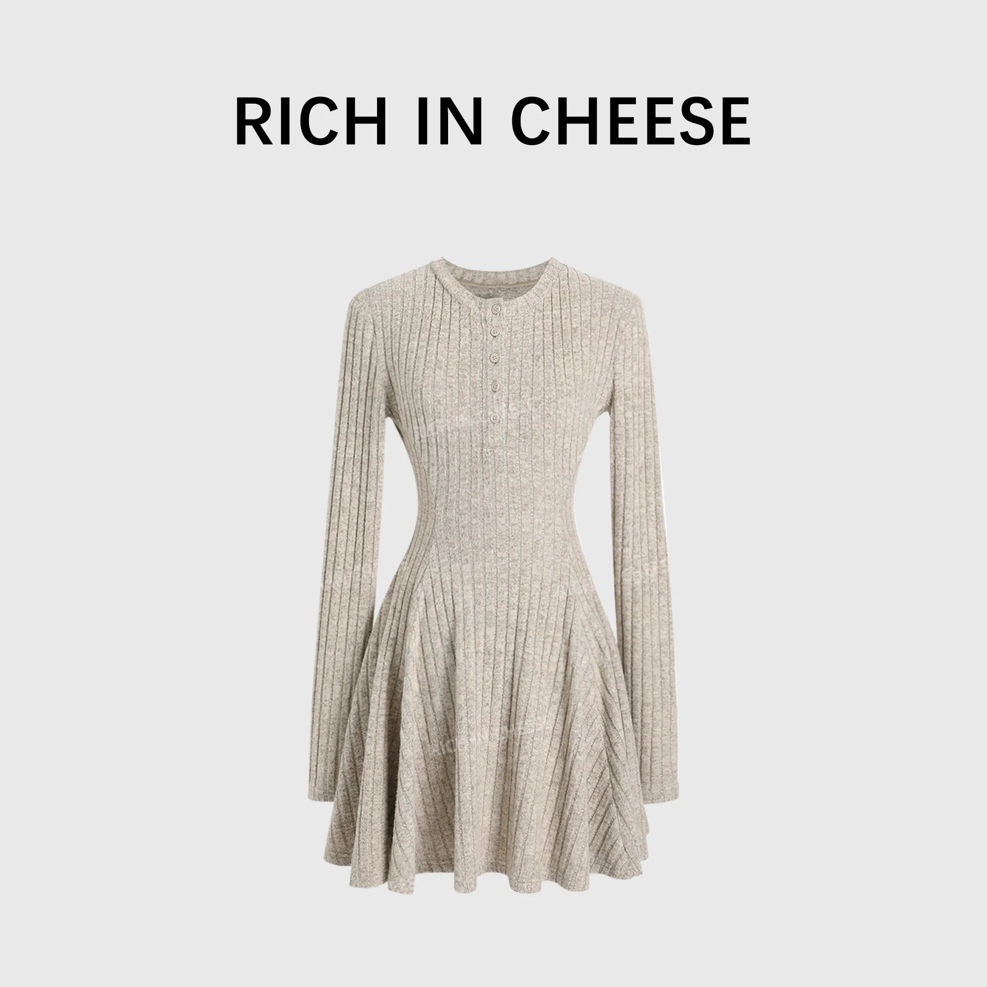 RICH IN CHEESE  Knitted Waist Dress