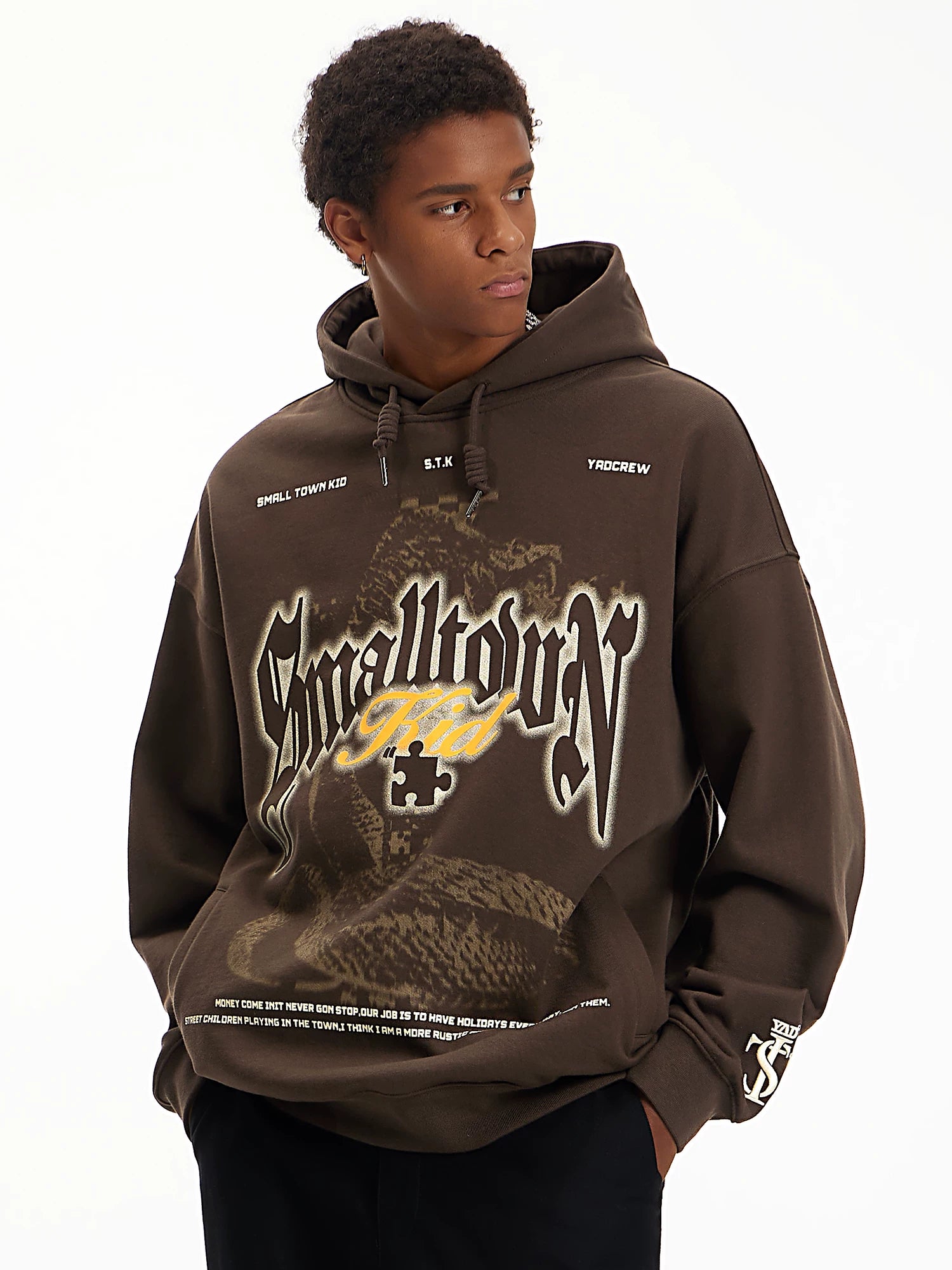 YADcrew Vintage Casual Hooded Sweater