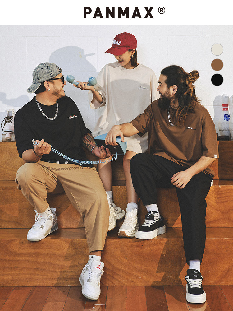 PANMAX Casual Loose Personality Letter Tee