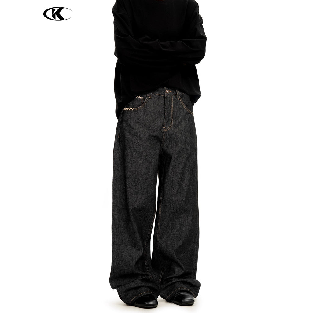 11KN black straight jeans pants
