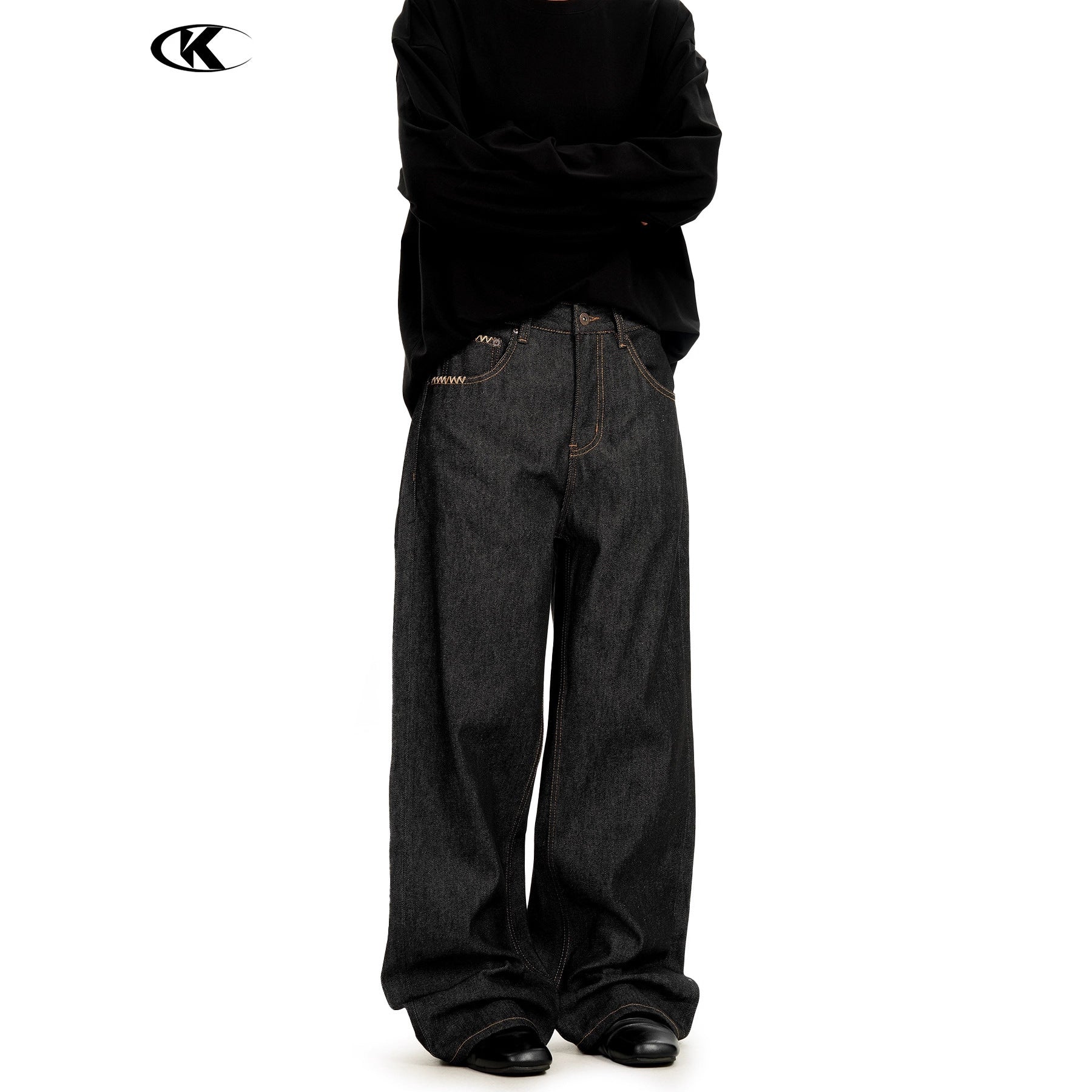 11KN black straight jeans pants