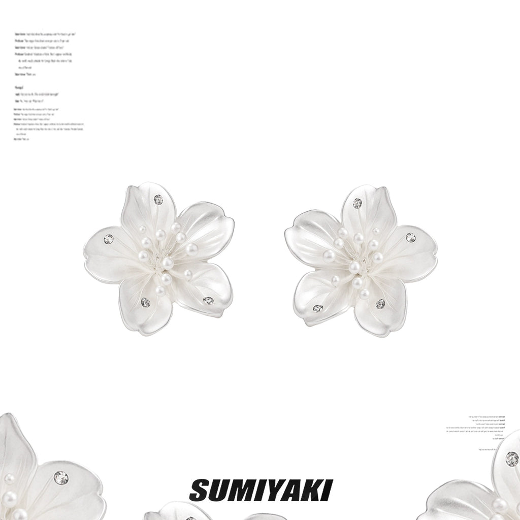 SUMIYAKI Sakura Three-dimensional Flower Earrings