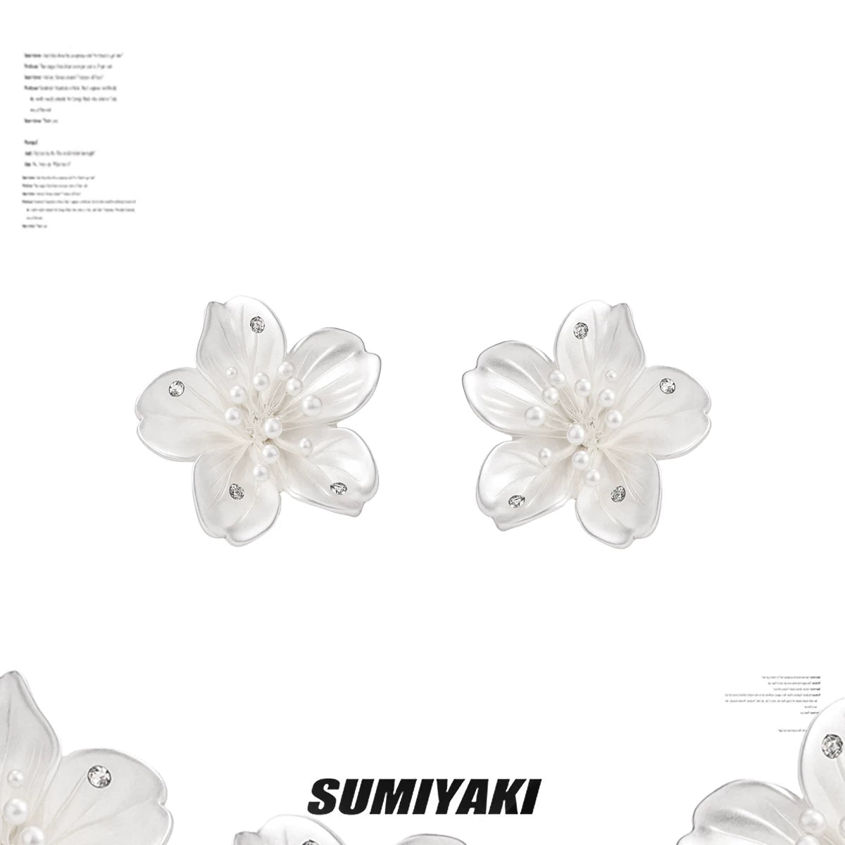SUMIYAKI Three-dimensional Flower Earrings