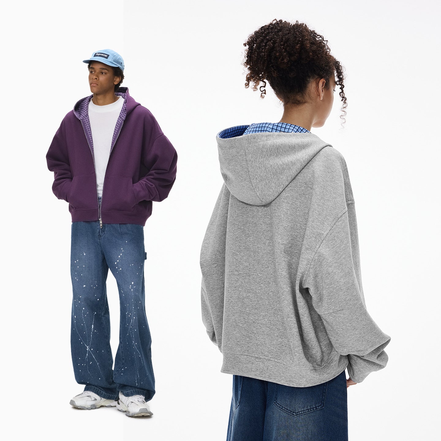 Inflation Checked Two-tone Casual Jacket