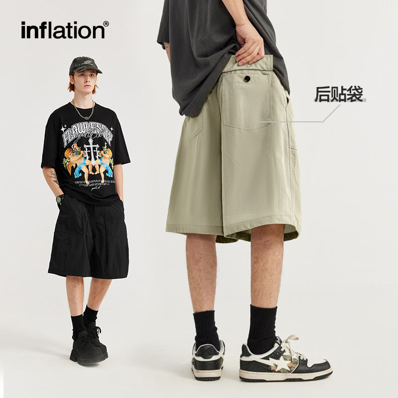 INF Wrinkled Outdoor Wide Leg Shorts
