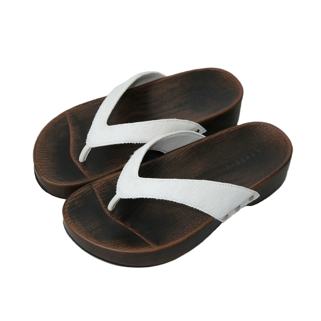 Mooreyu Thick Bottom Slope Heel Wood Bottom Versatile Vintage Slippers