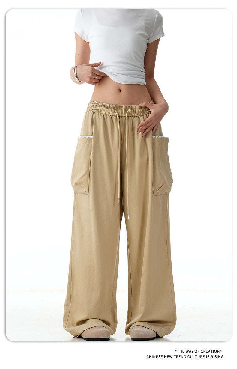 11KN Retro Cool Drawstring Straight Casual Pants