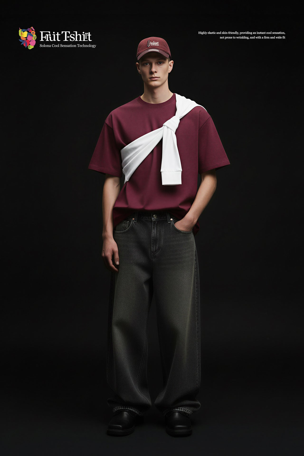 Inflation Fruit Stretch Solid Color T-Shirt Short Sleeve