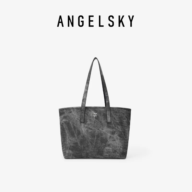 ANGELSKY Large Capacity Denim Tote Bag
