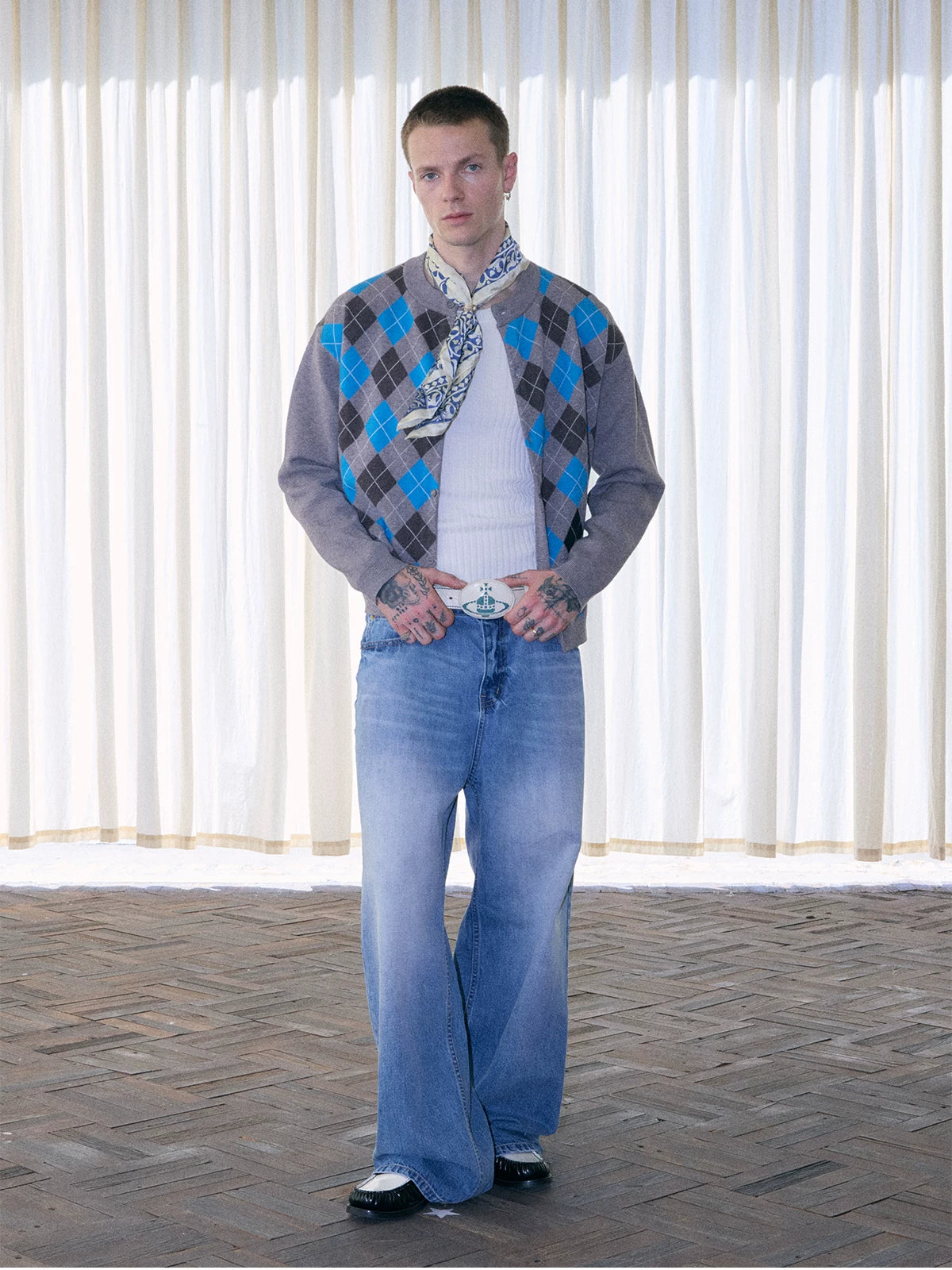 InsGale Vintage Rhombus Knitted Cardigan Sweater