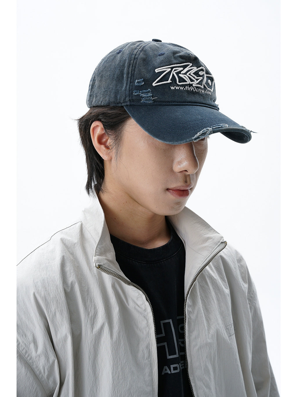 TH90 Retro Washed Three-dimensional Embroidered Cap