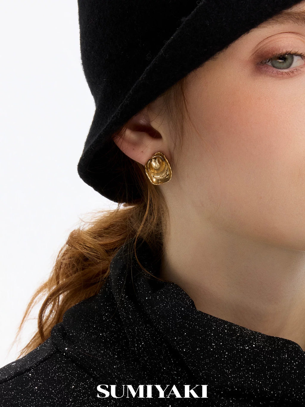 SUMIYAKI Make Old Cowboy Hat Earrings