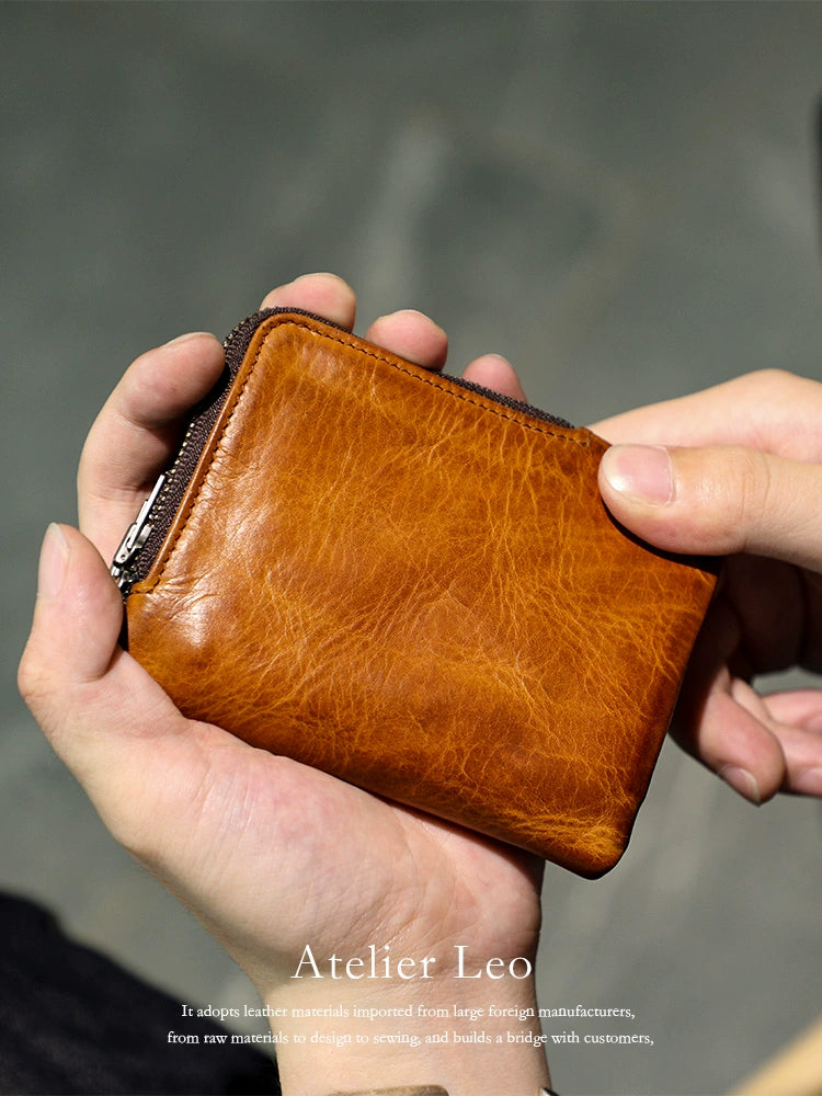 HALF WORK tanned leather wallet