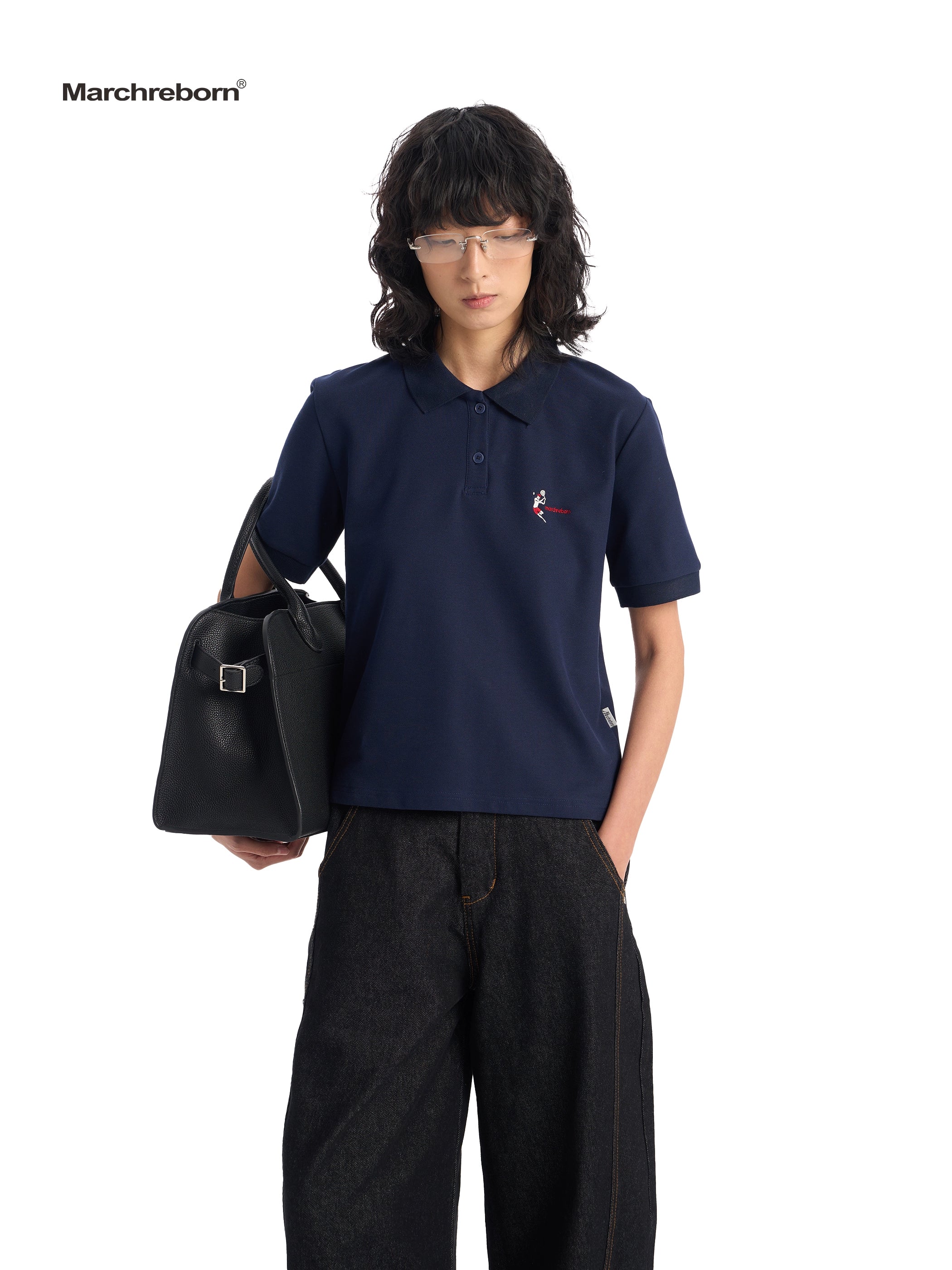 March Embroidered Flying Man Basic POLO Shirt