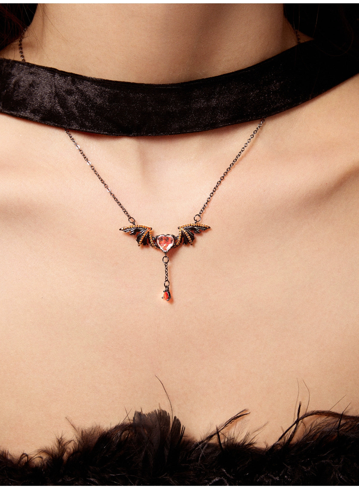 ParanoidP Sweet Cool Bat Wings Fringed Necklace