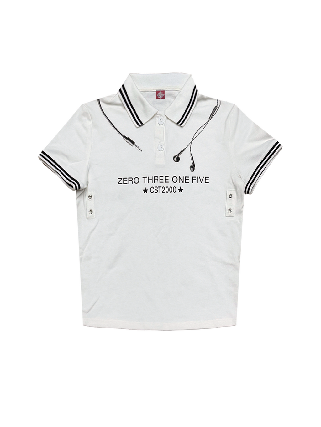 DETW Contrasting Front Shoulder Polo Shirt Tee