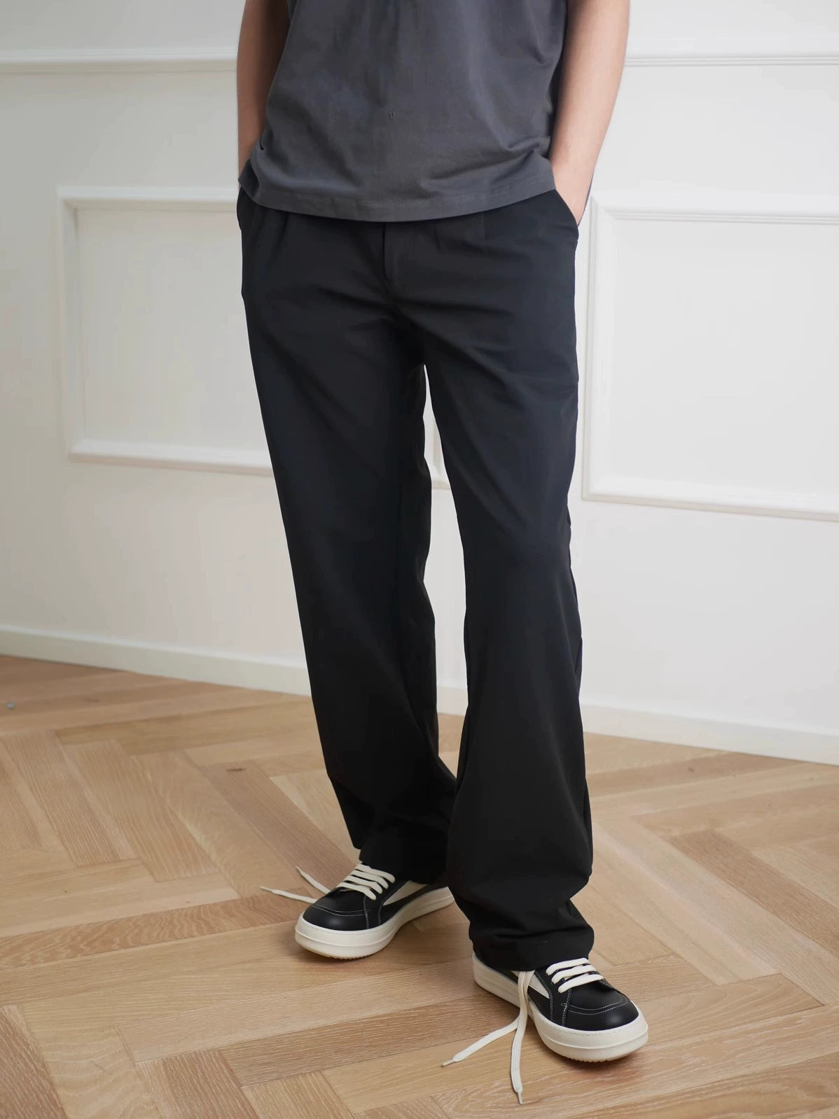 NO LOGO Low-top Cowhide Heightening Board Shoes