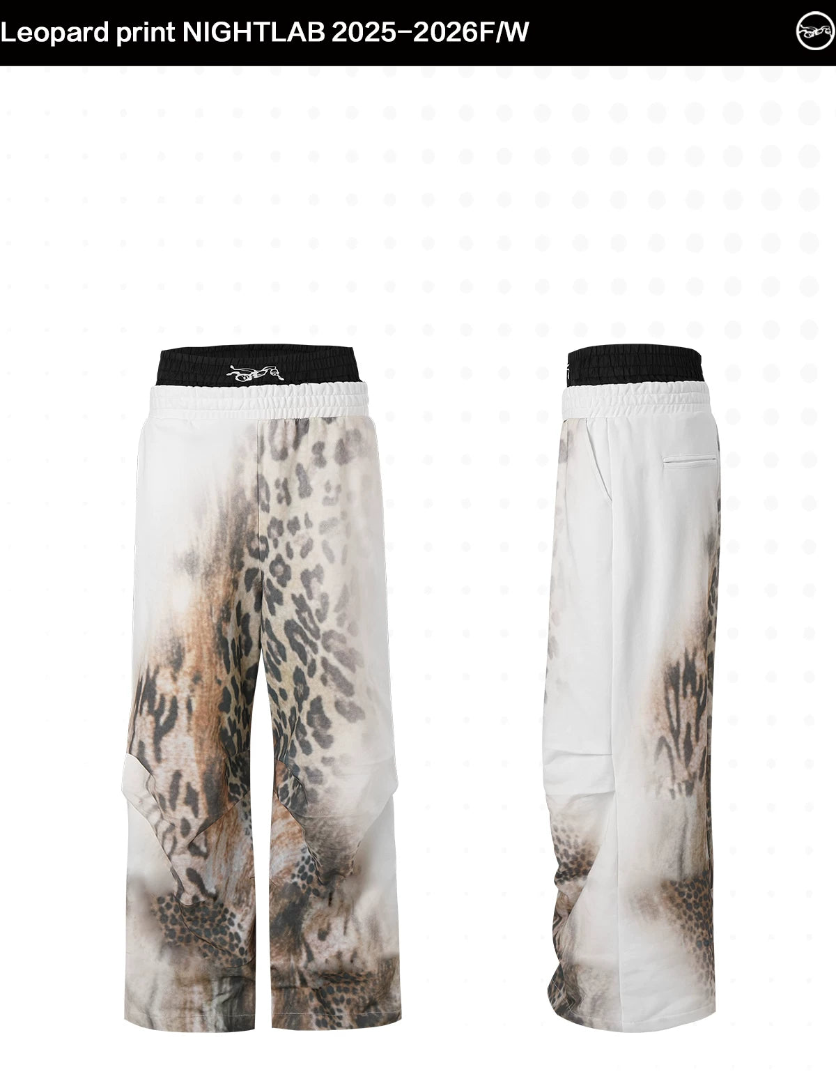 NIGHTLAB Leopard Print Wide-leg Sweatpants