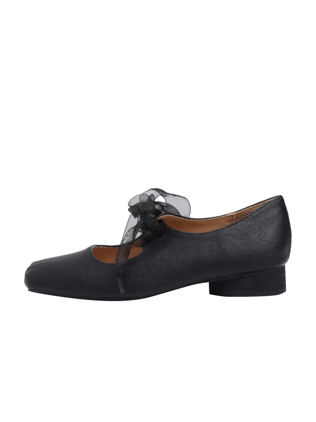 CHRNDXEE Soft Leather Versatile Low-heeled Shoes
