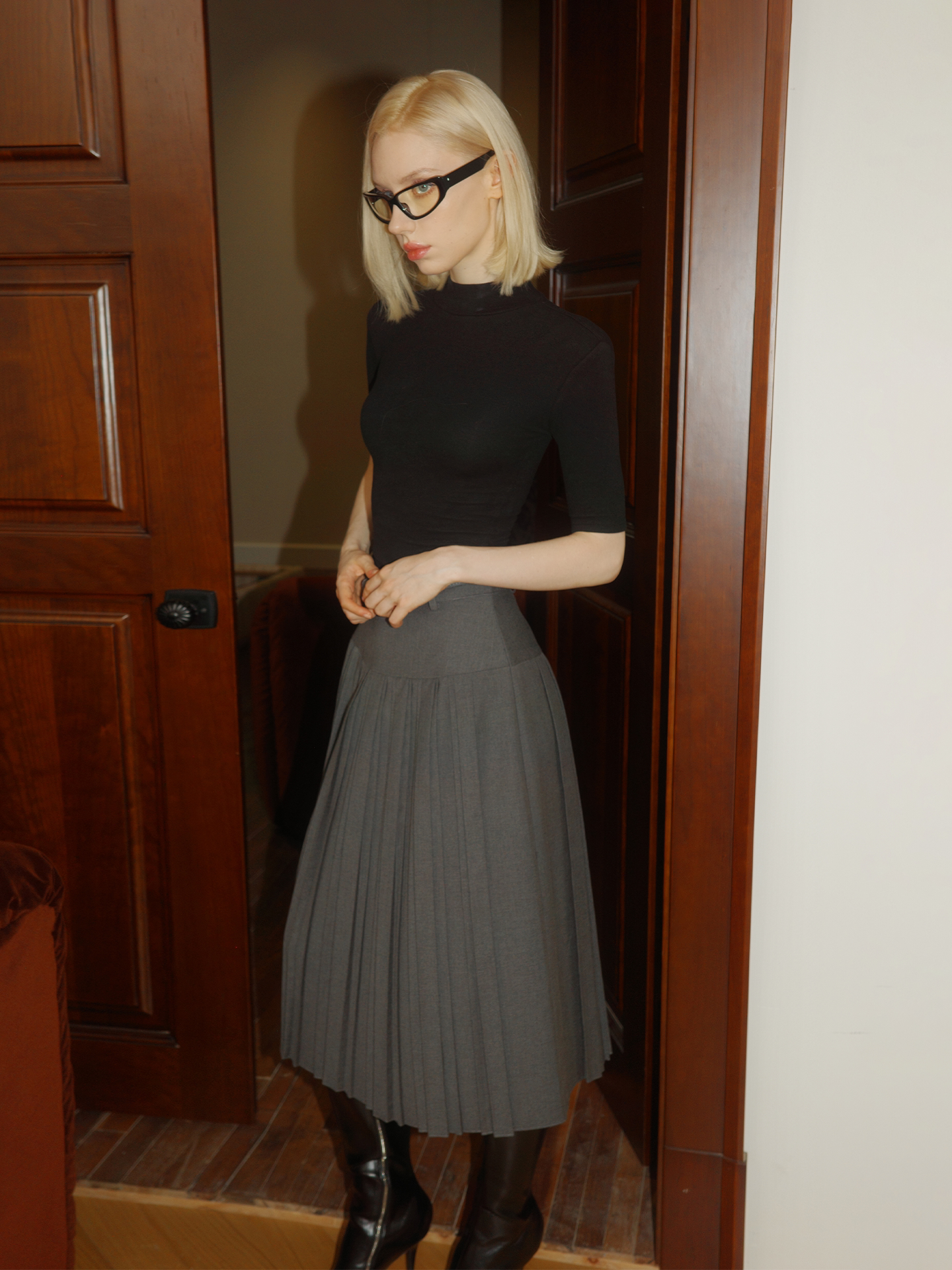 FINDYAWINGS Classic Vintage Pleated Skirt Skirt