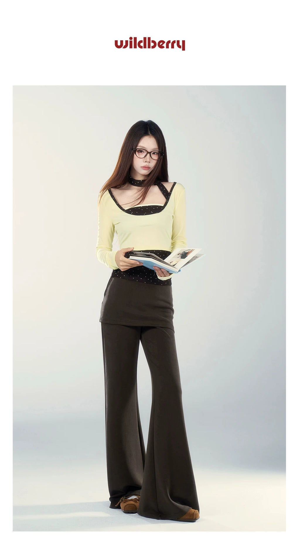 Wildberry Maillard Casual High Waist Wide Leg Culottes
