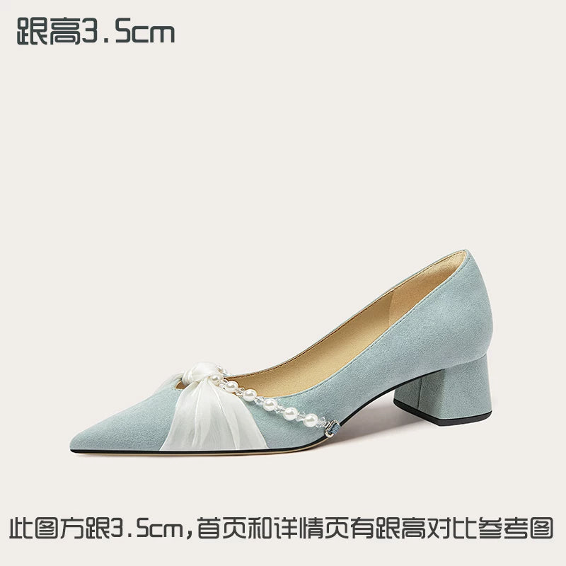 Lily Wei Pearl Bow Heels